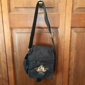 Vintage Y2K Disneyland Resort 50 Years nylon black embroidered crossbody bag